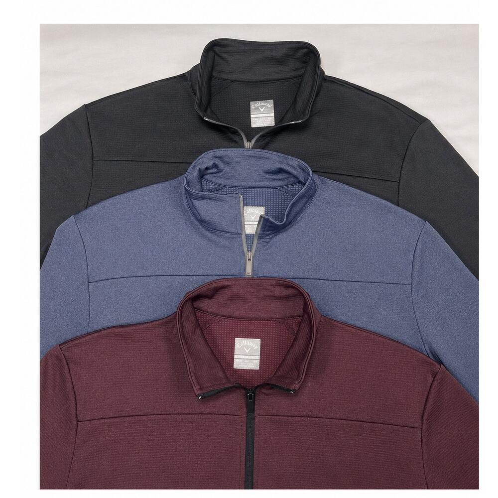 Callaway 1/4 Zip Pullover Men Size M Black Blue Maroon Performance Golf LOT OF 3